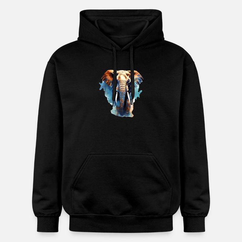 Éléphant - Sweat à capuche Softstyle® Gildan Unisexe - noir