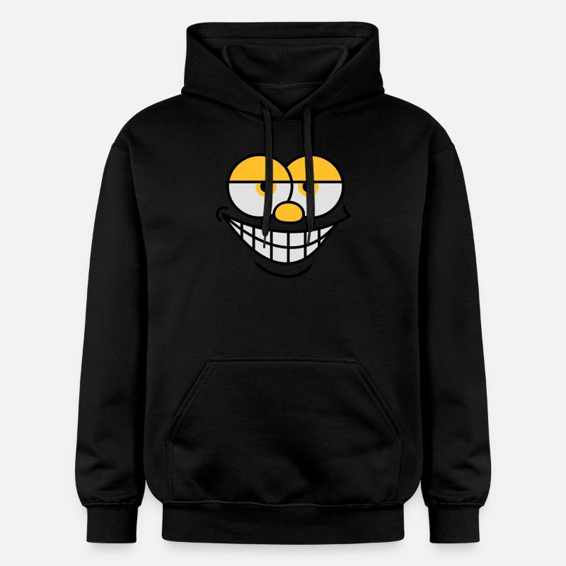 Grinning Comic Face Cool Facial Expression - Gildan Unisex Softstyle® Midweight Hoodie - black