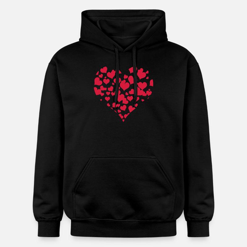 Coeur remplis de coeur aléatoirement - Sweat à capuche Softstyle® Gildan Unisexe - noir
