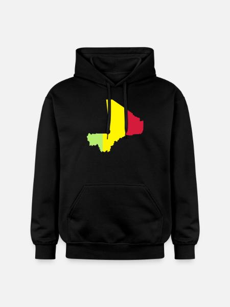 Mali Map - Gildan Unisex Softstyle® Midweight Hoodie - black