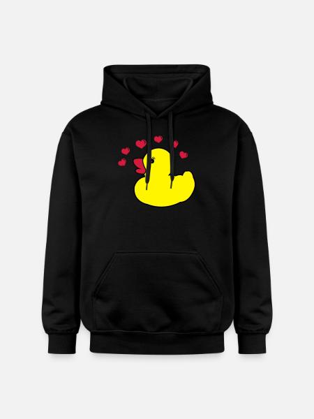 quitsche_enten_love2 - Gildan Unisex Softstyle® Midweight Hoodie - Schwarz
