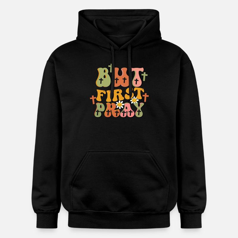 mais priez d’abord - Sweat à capuche Softstyle® Gildan Unisexe - noir