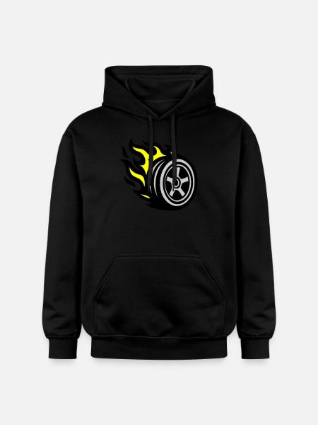 Tire Flame - Gildan Unisex Softstyle® Midweight Hoodie - black