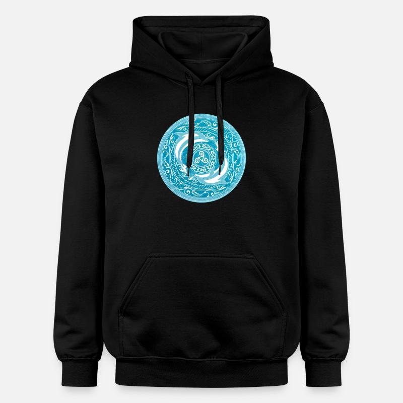 Dauphins celtes - Sweat à capuche Softstyle® Gildan Unisexe - noir