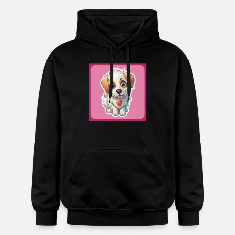 Dessin animé de chien 4 - Sweat à capuche Softstyle® Gildan Unisexe - noir