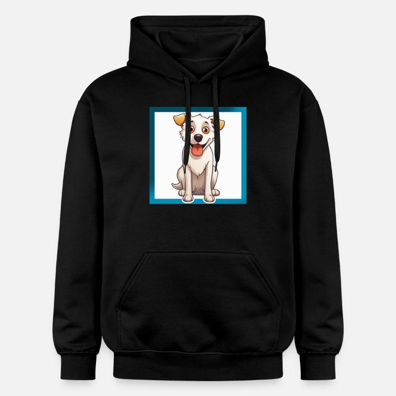 Chien de dessin animé 5 - Sweat à capuche Softstyle® Gildan Unisexe - noir