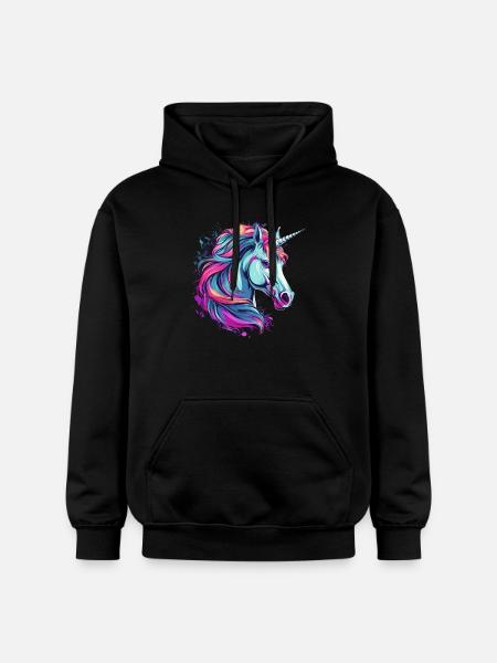 Licorne - Sweat à capuche Softstyle® Gildan Unisexe - noir