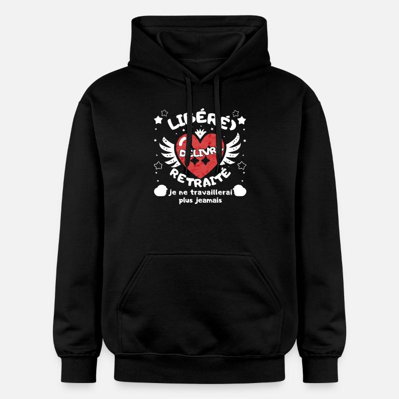 LIBÉRÉ DÉLIVRÉ RETRAITÉ - Sweat à capuche Softstyle® Gildan Unisexe - noir