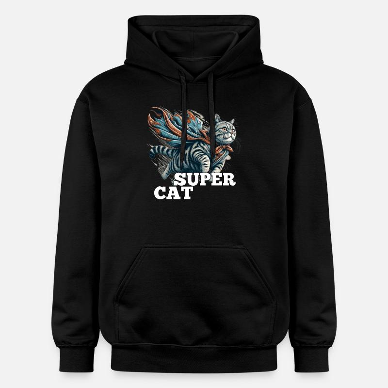 Super Katze Britisch Kurzhaar BKH getigert - Gildan Unisex Softstyle® Midweight Hoodie - Schwarz