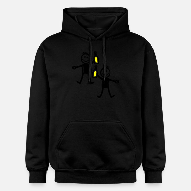 Boire une bouteille de bière - Sweat à capuche Softstyle® Gildan Unisexe - noir