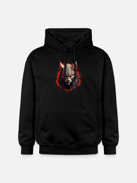 Wolfsblick der Durchdringung - Gildan Unisex Softstyle® Midweight Hoodie - Schwarz
