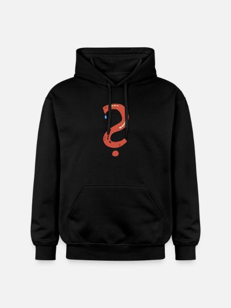 Question mark scars sad plaster - Gildan Unisex Softstyle® Midweight Hoodie - black
