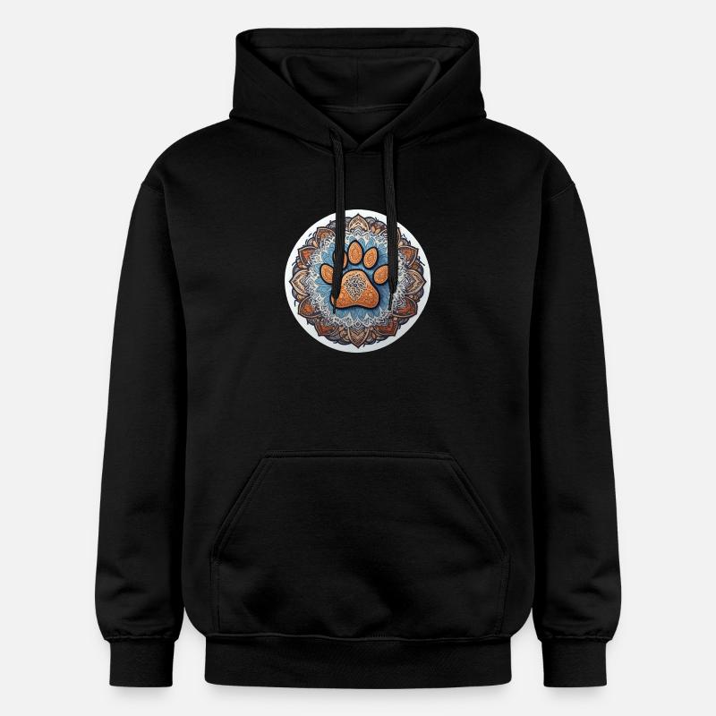 Mandala d’empreinte de chien - Sweat à capuche Softstyle® Gildan Unisexe - noir