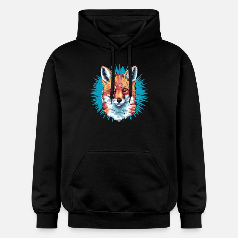Renard - Illustration - Sweat à capuche Softstyle® Gildan Unisexe - noir