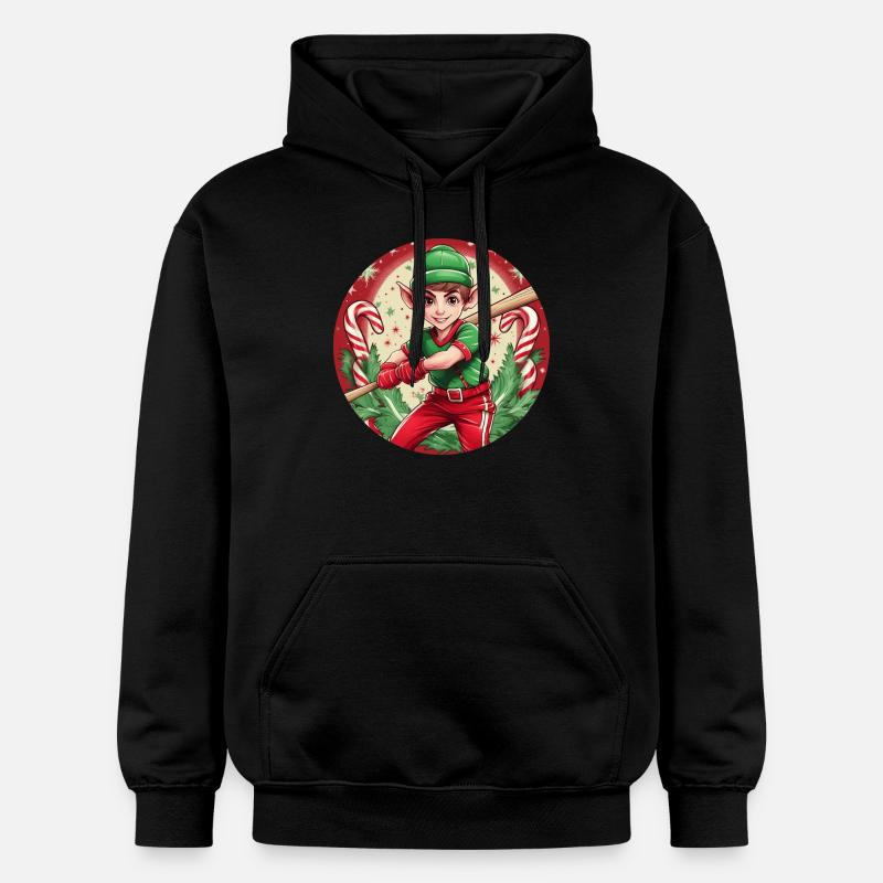 Baseball elfe de Noël - Sweat à capuche Softstyle® Gildan Unisexe - noir