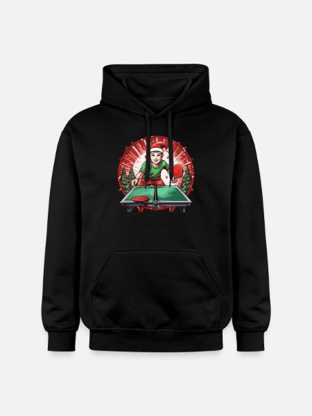 Christmas Elf Ping Pong - Gildan Unisex Softstyle® Midweight Hoodie - black