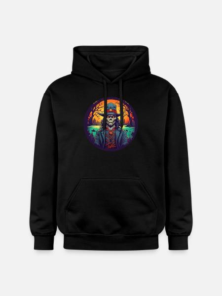 Gruseliges Halloween-fest-kostüm Voodoo-præst - Gildan Softstyle® Midweight unisex-hoodie - sort