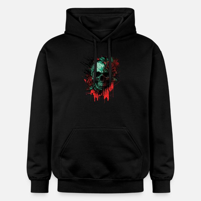 Crâne de fleur - Sweat à capuche Softstyle® Gildan Unisexe - noir