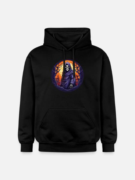 Gruseliges Halloween-partykostüm Sensenmann - Gildan Unisex Softstyle® Midweight Hoodie - black