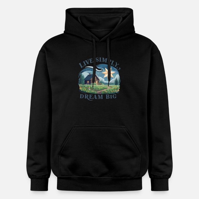 Vivre simplement, rêver grand - Sweat à capuche Softstyle® Gildan Unisexe - noir