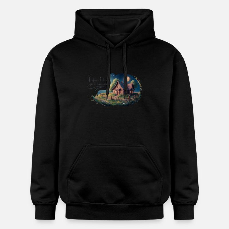 Vivre simplement, rêver grand - Sweat à capuche Softstyle® Gildan Unisexe - noir