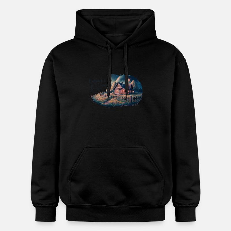Vivre simplement, rêver grand - Sweat à capuche Softstyle® Gildan Unisexe - noir