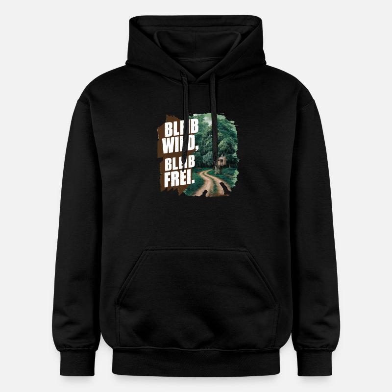 Restez sauvage, restez libre - Sweat à capuche Softstyle® Gildan Unisexe - noir