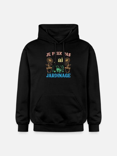 J peux pas j ai Jardinage - Sweat à capuche Softstyle® Gildan Unisexe - noir