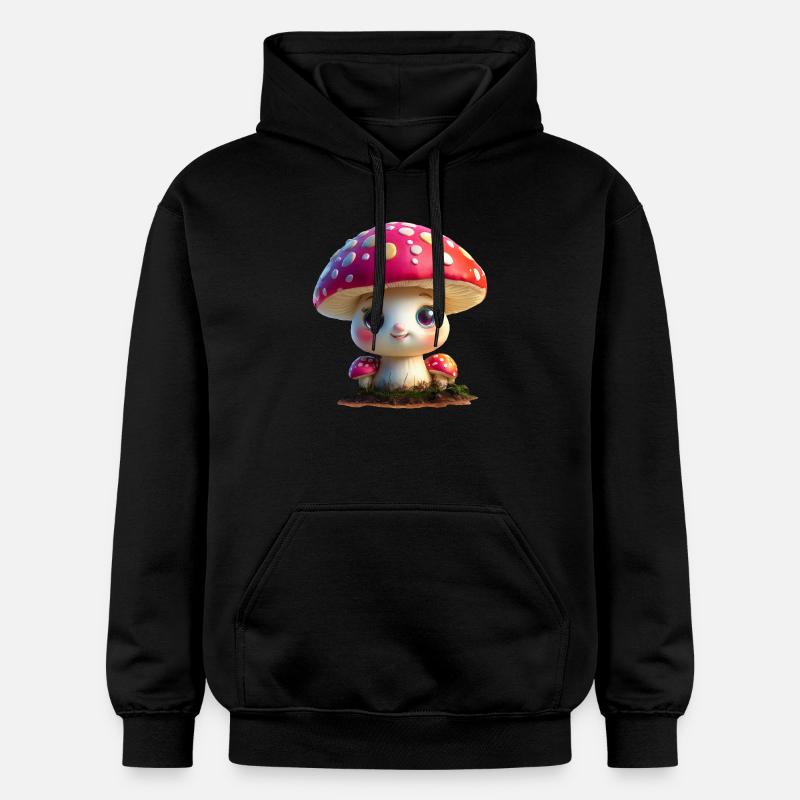 cute toadstool - Gildan Unisex Softstyle® Midweight Hoodie - black
