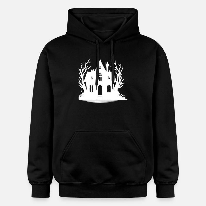 Étrange maison hantée d’Halloween - Sweat à capuche Softstyle® Gildan Unisexe - noir