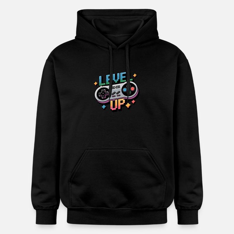 Level Up - Manette de jeu - Sweat à capuche Softstyle® Gildan Unisexe - noir