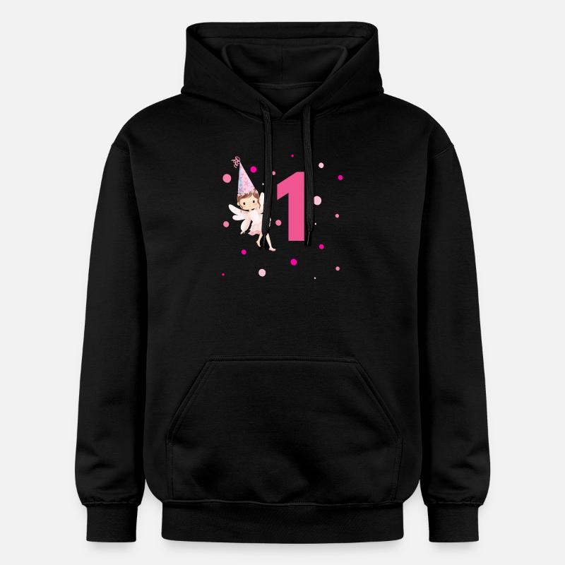 1e anniversaire fée rose - Sweat à capuche Softstyle® Gildan Unisexe - noir