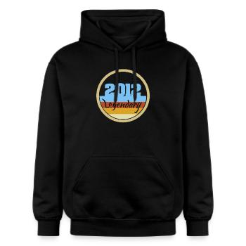 2012 - Gildan Unisex Softstyle® Midweight Hoodie - Schwarz - Vorne - Marisol (170cm) & Nik (191cm)