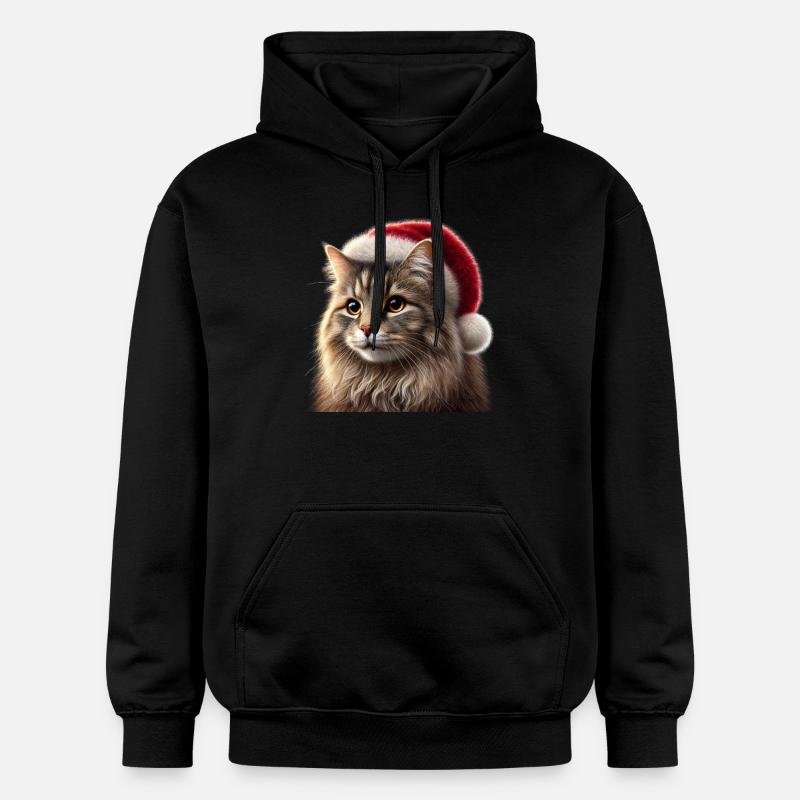 Chat de Noël - Sweat à capuche Softstyle® Gildan Unisexe - noir