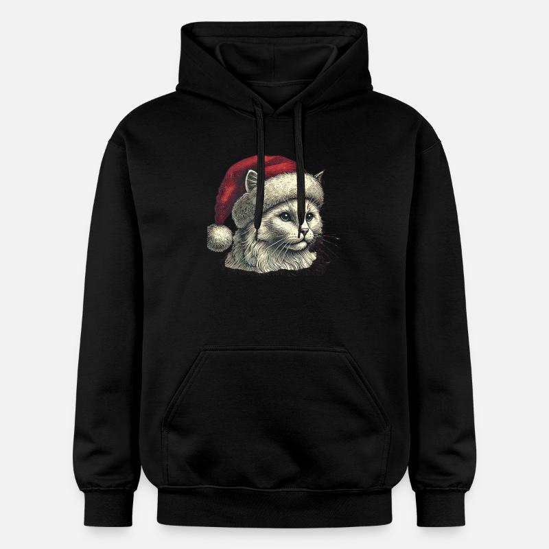 Chat de Noël - Sweat à capuche Softstyle® Gildan Unisexe - noir