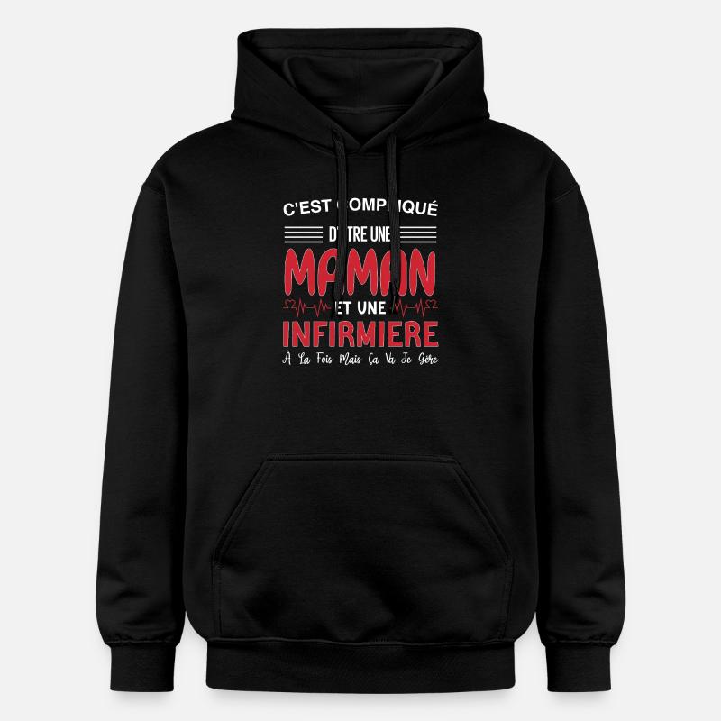Maman et Infirmière - Sweat à capuche Softstyle® Gildan Unisexe - noir