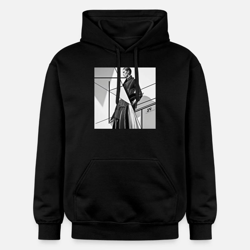 Élégance géométrique - Sweat à capuche Softstyle® Gildan Unisexe - noir