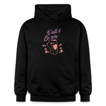 Ballet Ballerina Ballett Tänzerin Frauen Spruch - Gildan Unisex Softstyle® Midweight Hoodie - Schwarz - Vorne - Marisol (170cm) & Nik (191cm)