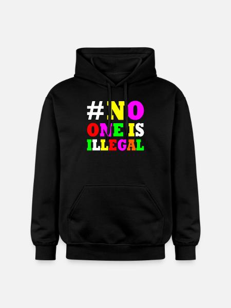No one is illegal - Gildan Unisex Softstyle® Midweight Hoodie - black