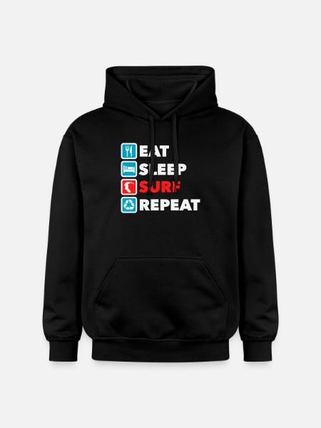 Eat Sleep Surf Repeat - Gildan Unisex Softstyle® Midweight Hoodie - black