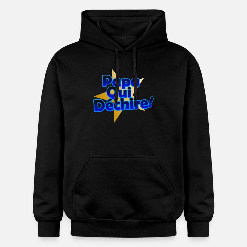 Papa Qui Déchire en Éclats - Sweat à capuche Softstyle® Gildan Unisexe - noir