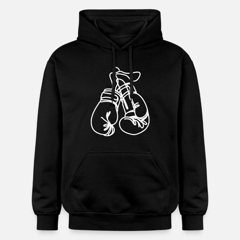 Dessin de gants de boxe - Sweat à capuche Softstyle® Gildan Unisexe - noir