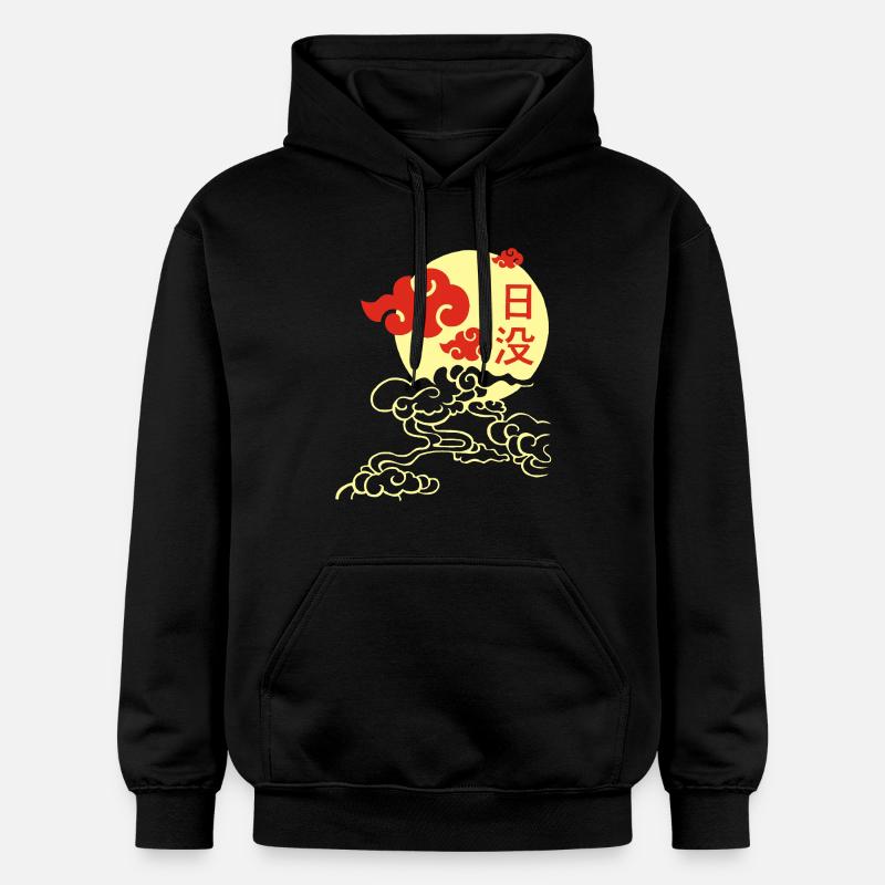 Coucher de soleil japonais - Sweat à capuche Softstyle® Gildan Unisexe - noir