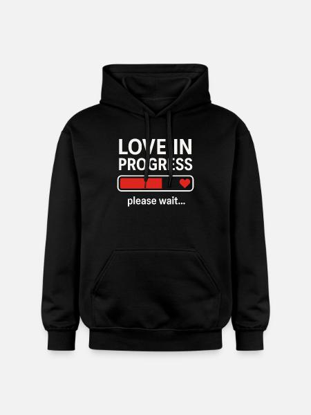 Love in Progress Please Wait - Gildan Unisex Softstyle® Midweight Hoodie - black