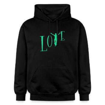 Love cycling - Gildan Unisex Softstyle® Midweight Hoodie - black - Front - Marisol (170cm) & Nik (191cm)