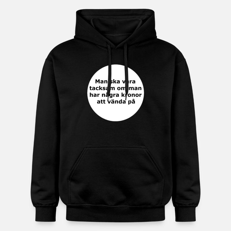 Tu devrais être reconnaissant,,,(Cercle blanc) - Sweat à capuche Softstyle® Gildan Unisexe - noir