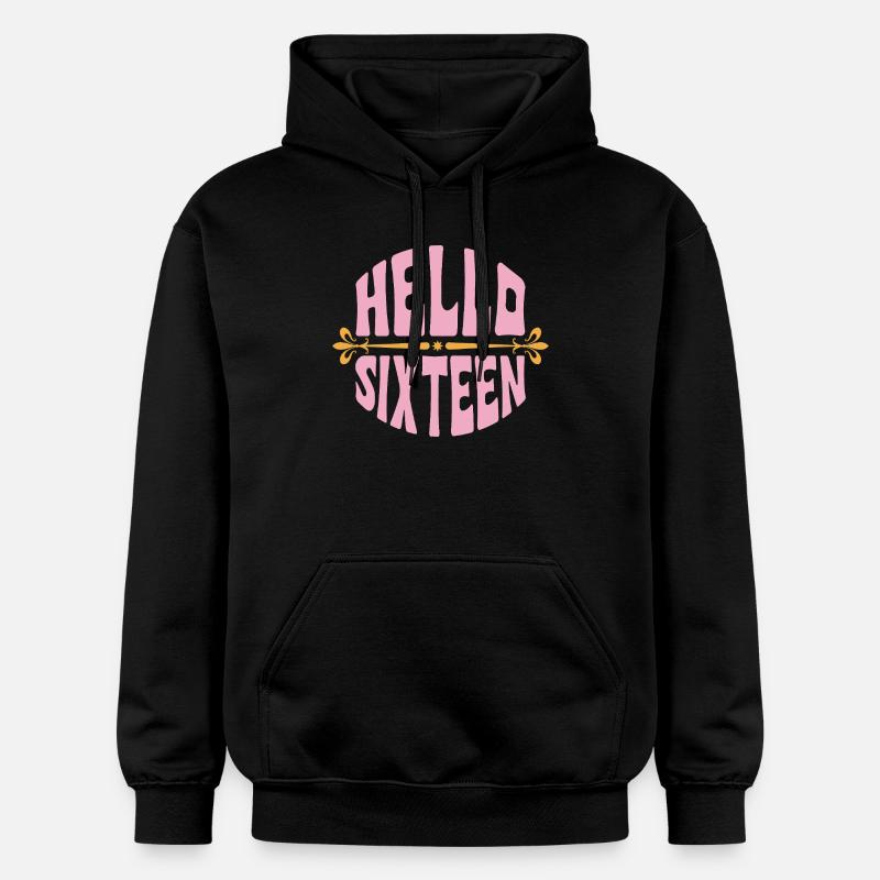 Bonjour Seize Or Rose - Sweat à capuche Softstyle® Gildan Unisexe - noir