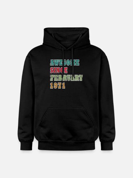 1971 February Birthday Legend - Gildan Unisex Softstyle® Midweight Hoodie - black