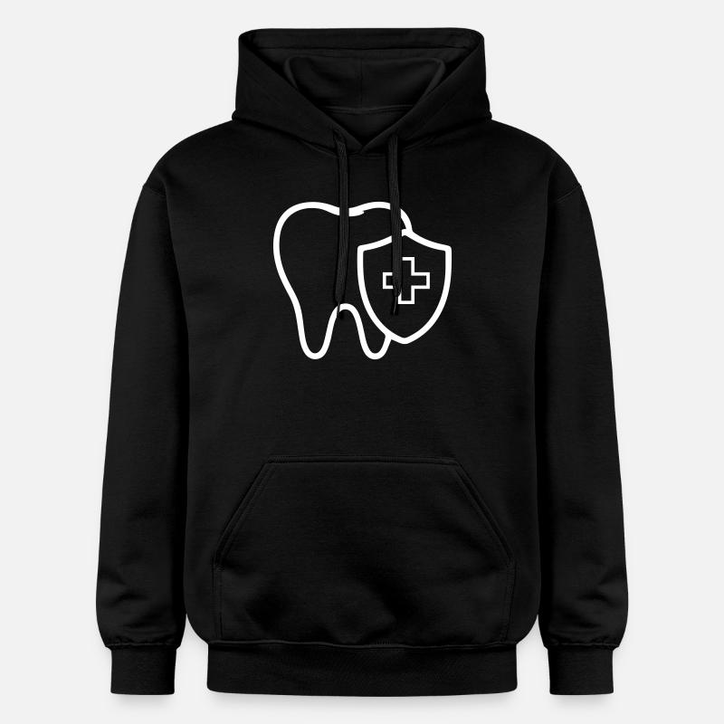 Icône de la dent dentiste - Sweat à capuche Softstyle® Gildan Unisexe - noir