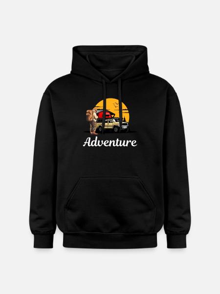 Abenteuerpfad Campingroadtrip - Gildan Unisex Softstyle® Midweight Hoodie - Schwarz
